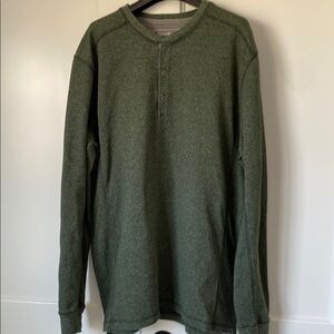 Eddie Bauer Men's Green Henley Pullover TXL